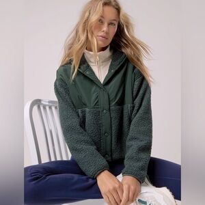 OFFLINE By Aerie Fluff Love Sherpa Jacket - mystical green
